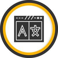 Language Switcher Dropdown Icon Glyph Two Color Circle vector