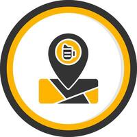 Night Bar Destination Pin Glyph Two Color Circle vector