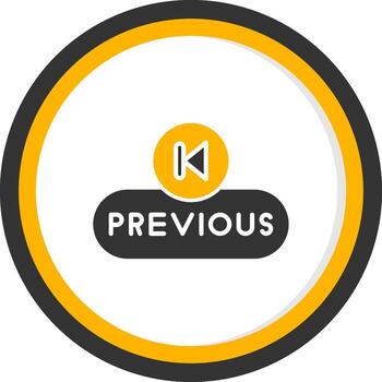 Previous Step Button Glyph Two Color Circle vector