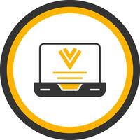 Vue js Web Framework Glyph Two Color Circle vector