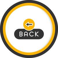 Back Navigation Button Glyph Two Color Circle vector