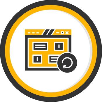 página actualizar recargar botón glifo dos color circulo vector