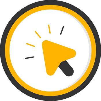 flotar ratón terminado elemento glifo dos color circulo vector