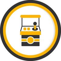 Retro Arcade Machine Glyph Two Color Circle vector