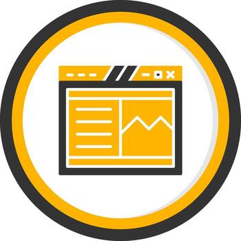 pegajoso página encabezamiento sección glifo dos color circulo vector