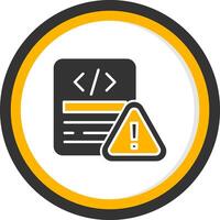 JavaScript Execution Error Glyph Two Color Circle vector