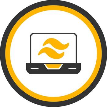 viento de cola utilidad clase sábana glifo dos color circulo vector