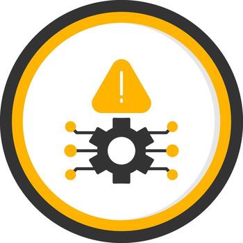 inesperado tecnológico sistema error glifo dos color circulo vector