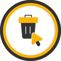 Delete Selected Content Glyph Two Color Circle vector