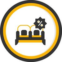 Sofa Discount Special Deal Glyph Two Color Circle vector