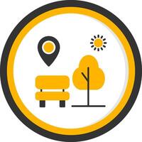 Public Park Geo Spot Glyph Two Color Circle vector