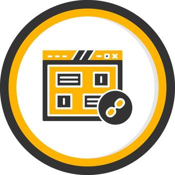 Hyperlinked Web Page Link Glyph Two Color Circle vector