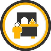 AirGlyph Ticket Booking Counter Glyph Two Color Circle vector