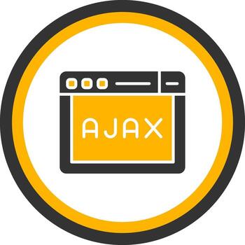 AJAX Data Request Symbol Glyph Two Color Circle vector