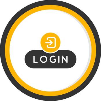 iniciar sesión acceso botón glifo dos color circulo vector