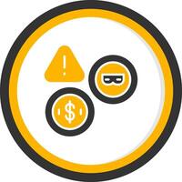 Financial Fraud Detection Alerts Glyph Two Color Circle vector