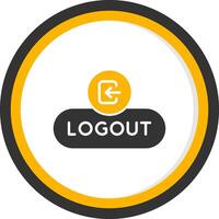 Logout Session Button Glyph Two Color Circle vector