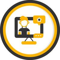 Average Freelancer Service Rating Glyph Two Color Circle vector