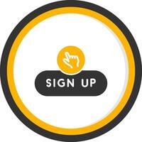 Sign Up Form Button Glyph Two Color Circle vector