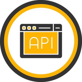 API Integration Gateway Glyph Two Color Circle vector