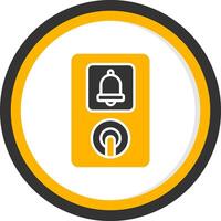 Platform Emergency Intercom Panel Glyph Two Color Circle vector