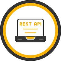 REST API Endpoint Symbol Glyph Two Color Circle vector