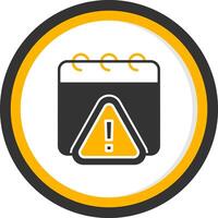 Session Expired Notification Glyph Two Color Circle vector