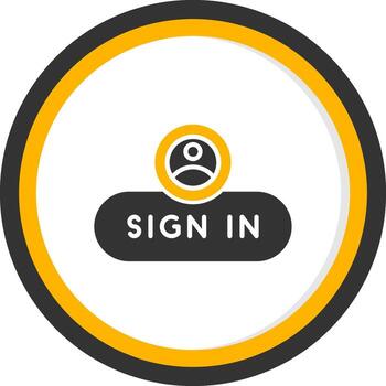 firmar en acceso botón glifo dos color circulo vector