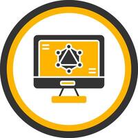 GraphQL Query Builder Glyph Two Color Circle vector