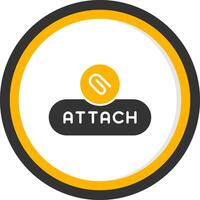 Attach Document Button Glyph Two Color Circle vector