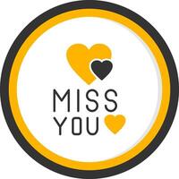 Thinking of You Today Glyph Two Color Circle vector