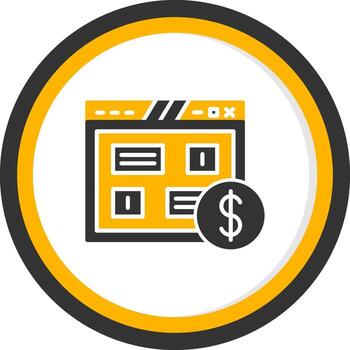 seguro pago método opciones glifo dos color circulo vector