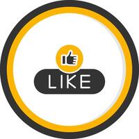 Like Content Button Glyph Two Color Circle vector