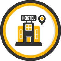 Hostel Map Location Point Glyph Two Color Circle vector