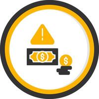 Loan Default Warning Icon Glyph Two Color Circle vector
