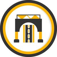 Road Underpass Passage Glyph Two Color Circle vector