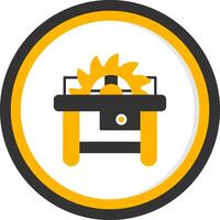 Industrial Table Saw Glyph Two Color Circle vector