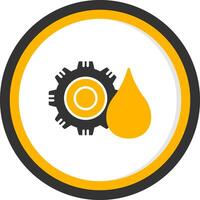 Rotating Water Pump Gear Glyph Two Color Circle vector