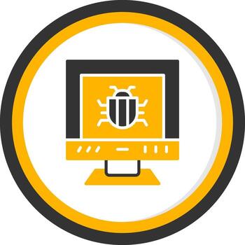 software sistema error errores glifo dos color circulo vector