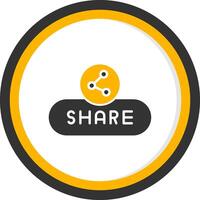 Share Post Button Glyph Two Color Circle vector