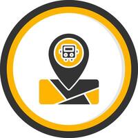 Bus Stop Location Tag Glyph Two Color Circle vector