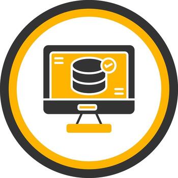 Relational Database Icon Glyph Two Color Circle vector