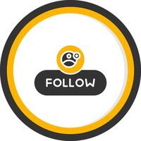 Follow User Button Glyph Two Color Circle vector