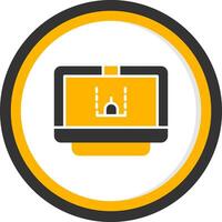 Classic Game Cartridge Glyph Two Color Circle vector