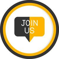Invitation to Join Us Glyph Two Color Circle vector