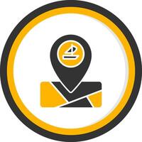 Ferry Dock Map Marker Glyph Two Color Circle vector