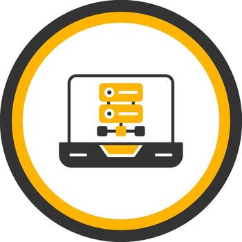 NoSQL Flexible DB Structure Glyph Two Color Circle vector