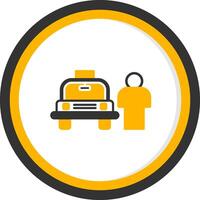 Professional Valet Parking Service Glyph Two Color Circle vector