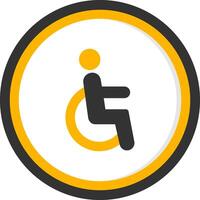Wheelchair Accessible Platform Zone Glyph Two Color Circle vector