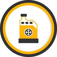 Engine Cooling Coolant Glyph Two Color Circle vector